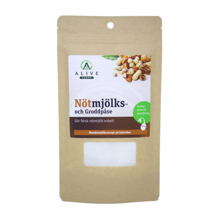 Nötmjölks- och groddpåse inylon