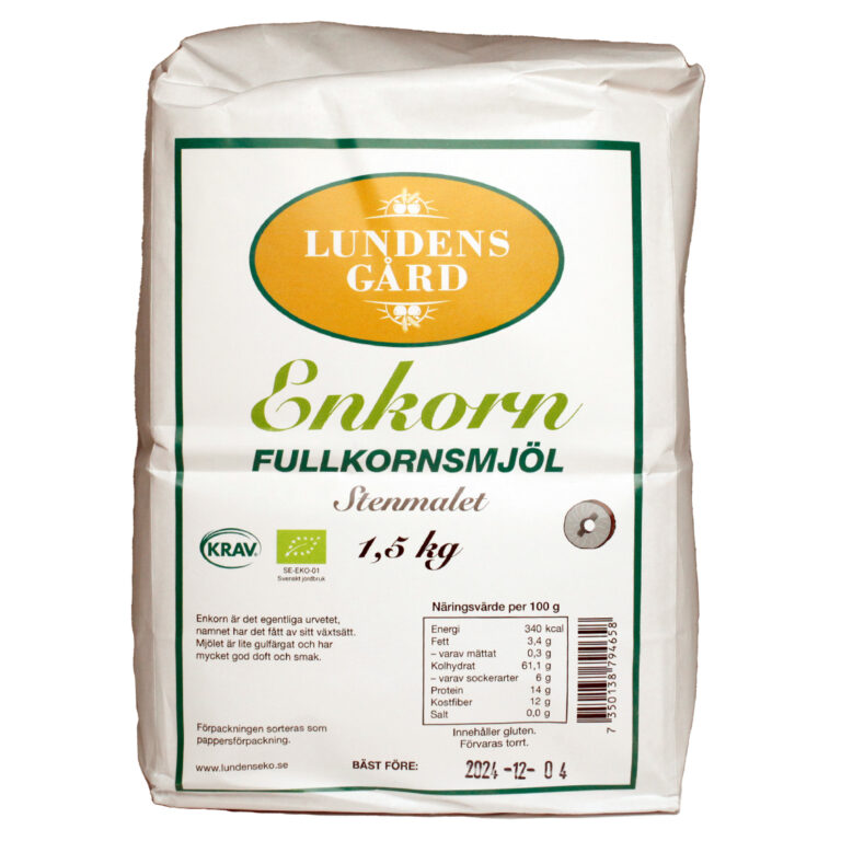 Enkorn stenmald 1,5 kg KRAV